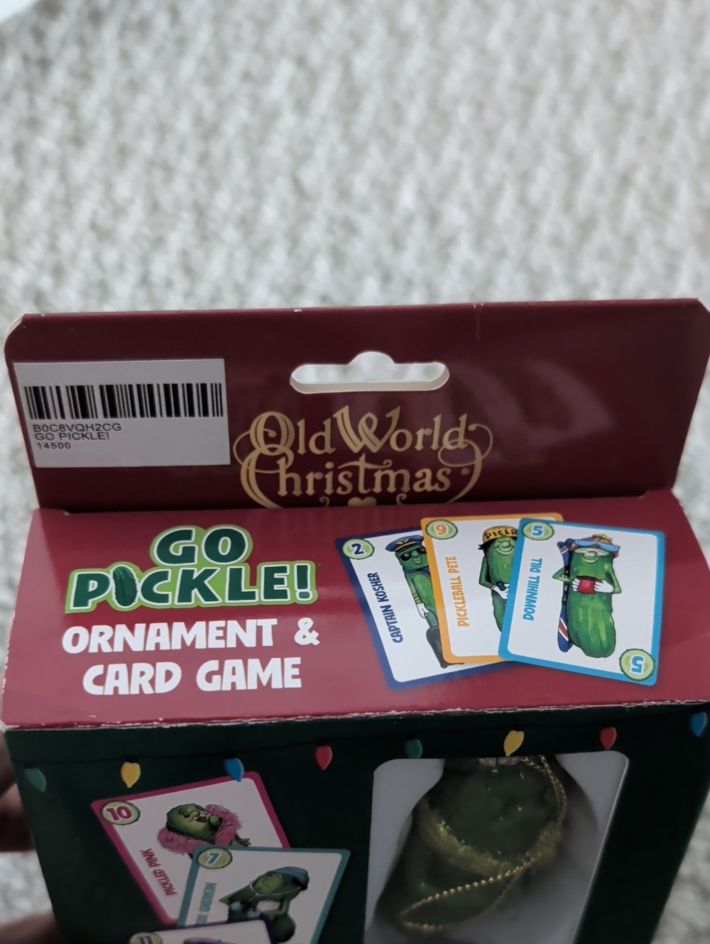 Old World Christmas Go Pickle! Ornament & Card Game NWOT - Green - Picture 2 of 5